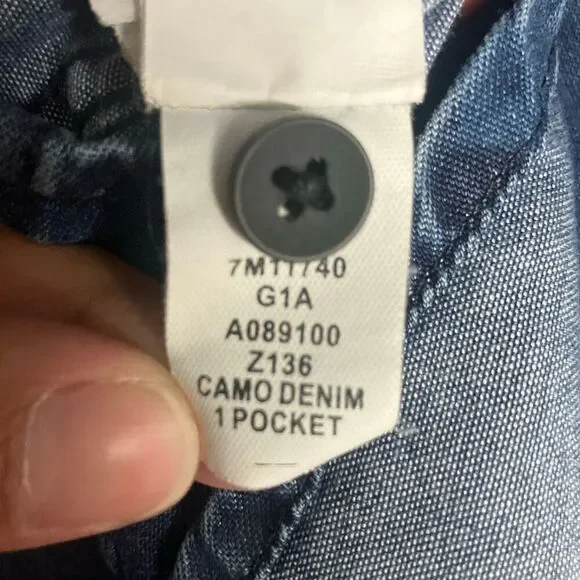 Lucky brand “California fit” camouflage denim pocket button up XXL #701 - Picture 6 of 9